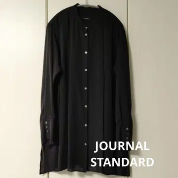 JOURNAL STANDARD 블랙 긴팔 셔츠 백 플리츠