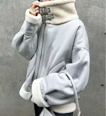 MAJESTIC LEGON 오버 사이즈 보아 블루종