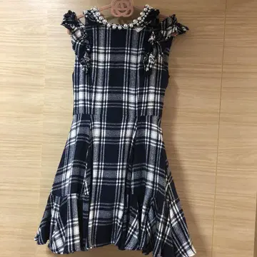 스나이델 원피스 비쥬 체크