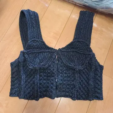 TODAYFUL 케이블 짜임 크롭 뷔스티에