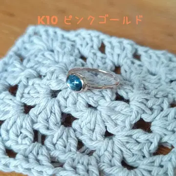 k10pg 런던 블루 토파즈 심플 오벌 컷 반지 #12