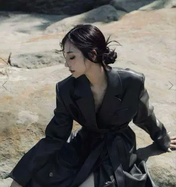 meltthelady 가죽 라이크 트렌치 코트