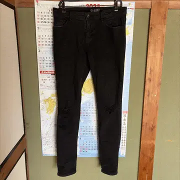 V-men 블랙 데님 LL 데미지