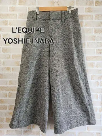 L'EQUIPE YOSHIE INABA 울 소재 크롭 와이드 팬츠