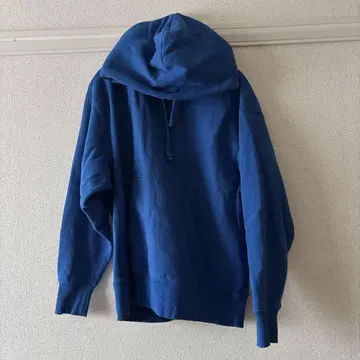 파란색 후드 부착 후드티
