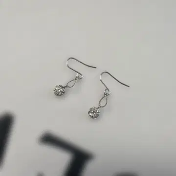 K10 WG 플라워 모티브 크리스탈 귀걸이