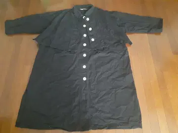 Yacco Maricard 블랙 면 롱 코트