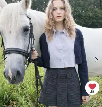 POLO Heather 숏 기장 가디건