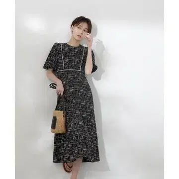 N 내추럴 뷰티 베이직 바이컬러 파이핑 원피스 M