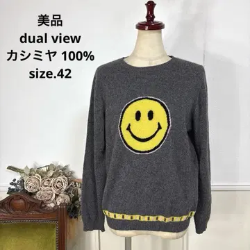 새상품급 dual view 캐시미어 100% 스마일 니트