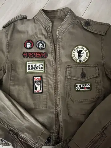 HYSTERIC GLAMOUR 밀리터리 자켓 카키