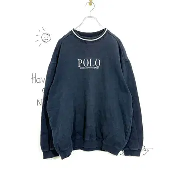 POLO PBCS 맨투맨 트레이닝복 L 사이즈 네이비 구제 의류 자수
