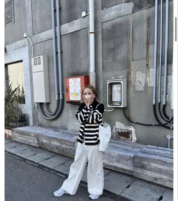 mite W ZIP turtle Knit 미테 보더W 지퍼니트