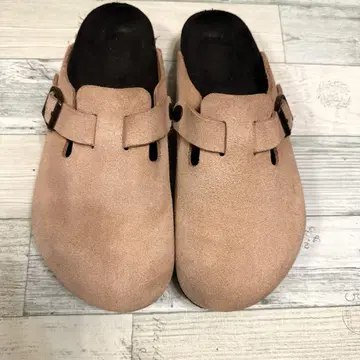 [ 새상품급 ] 버켄스탁 보스턴 스웨이드 가죽 베이지 계열 25cm