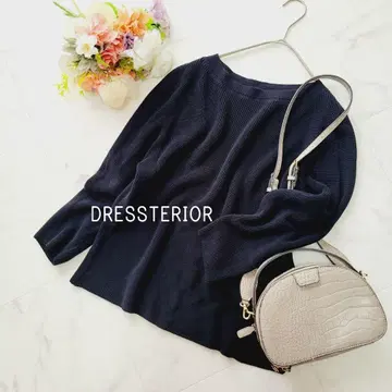 드레스터리어*DRESSTERIOR 다크 네이비 코튼 니트