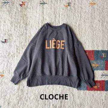 CLOCHE 크로셰 로고 맨투맨 속기모 다크 그레이