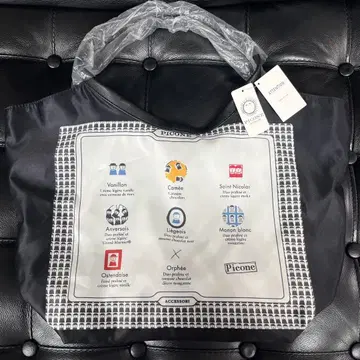 Picone 프린트 에코백 블랙