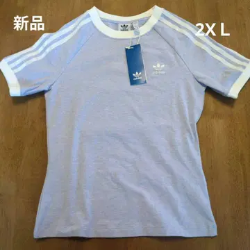 새상품 아디다스 2XL 쓰리 스트라이프 슬림 래글런 반팔 T셔츠