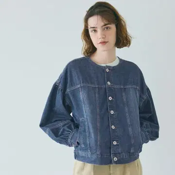 coca 데님 볼륨 슬리브 자켓 블루 M 사이즈