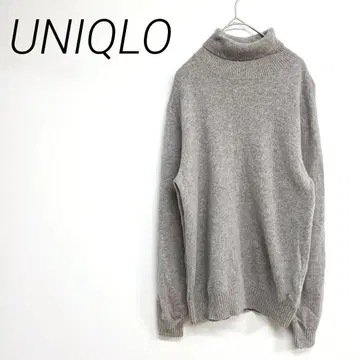 UNIQLO 그레이 터틀넥 스웨터 긴팔 M 신축성 울 100%