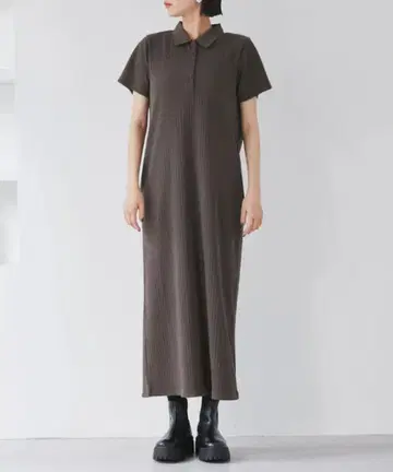 폴로 카라 랜덤 리브 원피스
