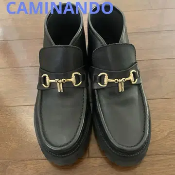 [ 새상품급 ] CAMINANDO 블랙 가죽 로퍼 숏부츠