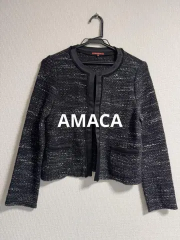 AMACA 노카라 믹스 트위드 자켓