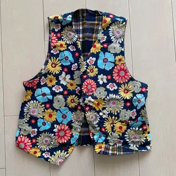 FWK Engineered Garments 리버서블 꽃무늬 체크 베스트