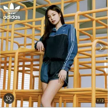 아디다스 데님 후드티 s