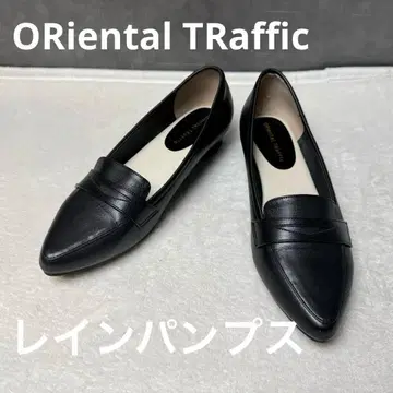 미사용 오리엔탈 트래픽 스틸레토 레인 펌프스 블랙