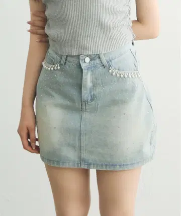 [ TITTY&CO. ] 비쥬 데님 스커트