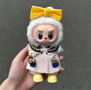 labubu 봉제 인형 의류 옐로우 컬러 리본 4종 세트