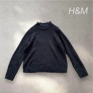 304 DIVIDED H&M [ S ] 리브 하이넥 니트 긴팔 심플
