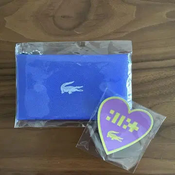 LACOSTE ILLIT 미개봉 보라색 파우치와 스티커 세트