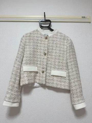 ZARA 노카라 트위드 자켓