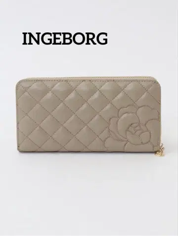 INGEBORG 잉게보그 까멜리아 퀼팅 장지갑