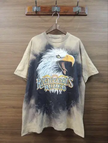 90S VINTAGE CMJ SPORTSWEAR 바이커 패턴 티셔츠 블랙