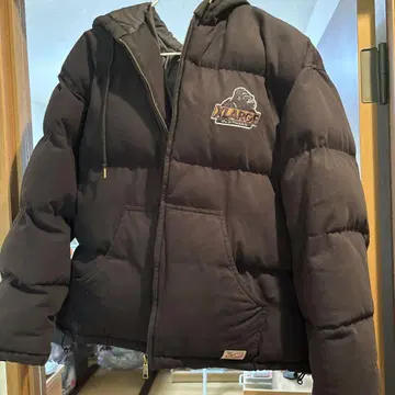 XLARGE 블랙 후드 부착 다운 자켓