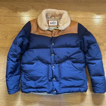 Penfield 절개 다운 자켓 M 네이비/브라운