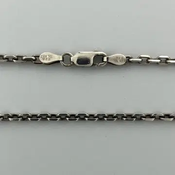 실버925 4면 컷 팥 체인 45cm 2.5~3mm 세부 각