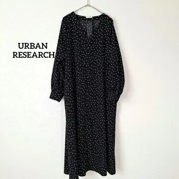 URBAN RESEARCH 어반 리서치 도트 롱 원피스 블랙
