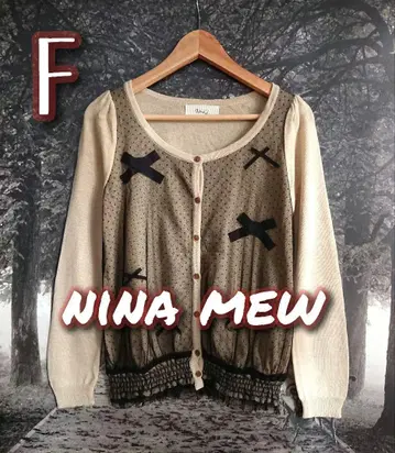 nina mew 뮤우 리본 포함 니트 가디건 여성용