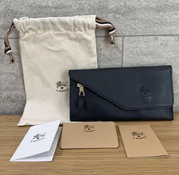 미사용 IL BISONTE 네이비 장지갑 수납 가방 포함