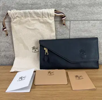 미사용 IL BISONTE 네이비 장지갑 수납 가방 포함