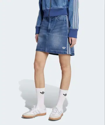 adidas JW2649 데님 미니 스커트