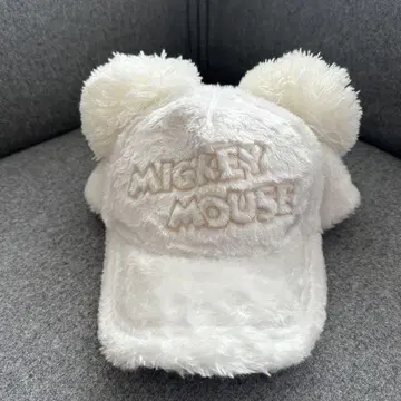미키마우스 귀달린 보아 화이트 캡
