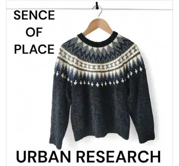URBAN RESEARCH 노르딕 무늬 스웨터 블랙 계열 여성용