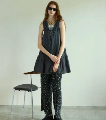 MAISON SPECIAL 데님 미니 원피스 블랙