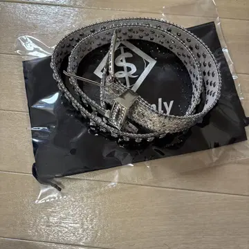 스톤 부착 실버 벨트 프리 사이즈