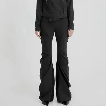 FLAREUP Asymmetrical Drape Pants BLACK
